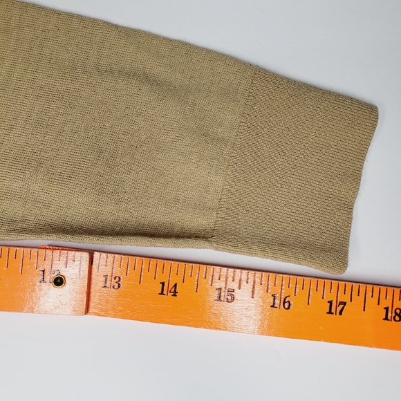 Theory Project Silk Georgette Combo Sweater Women's Small Camel Long Sleeve Flaw - Picture 5 of 11